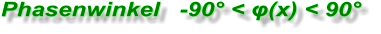 Phasenwinkel   -90° < φ(x) < 90°  Phasenwinkel   -90° < φ(x) < 90°