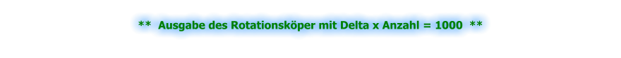 **  Ausgabe des Rotationsköper mit Delta x Anzahl = 1000  **