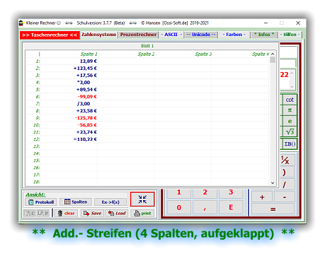 **  Add.- Streifen (4 Spalten, aufgeklappt)  **