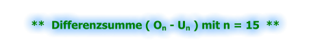 **  Differenzsumme ( On - Un ) mit n = 15  **