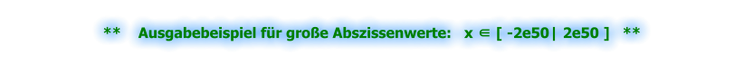 **    Ausgabebeispiel für große Abszissenwerte:   x ∈ [ -2e50| 2e50 ]   **